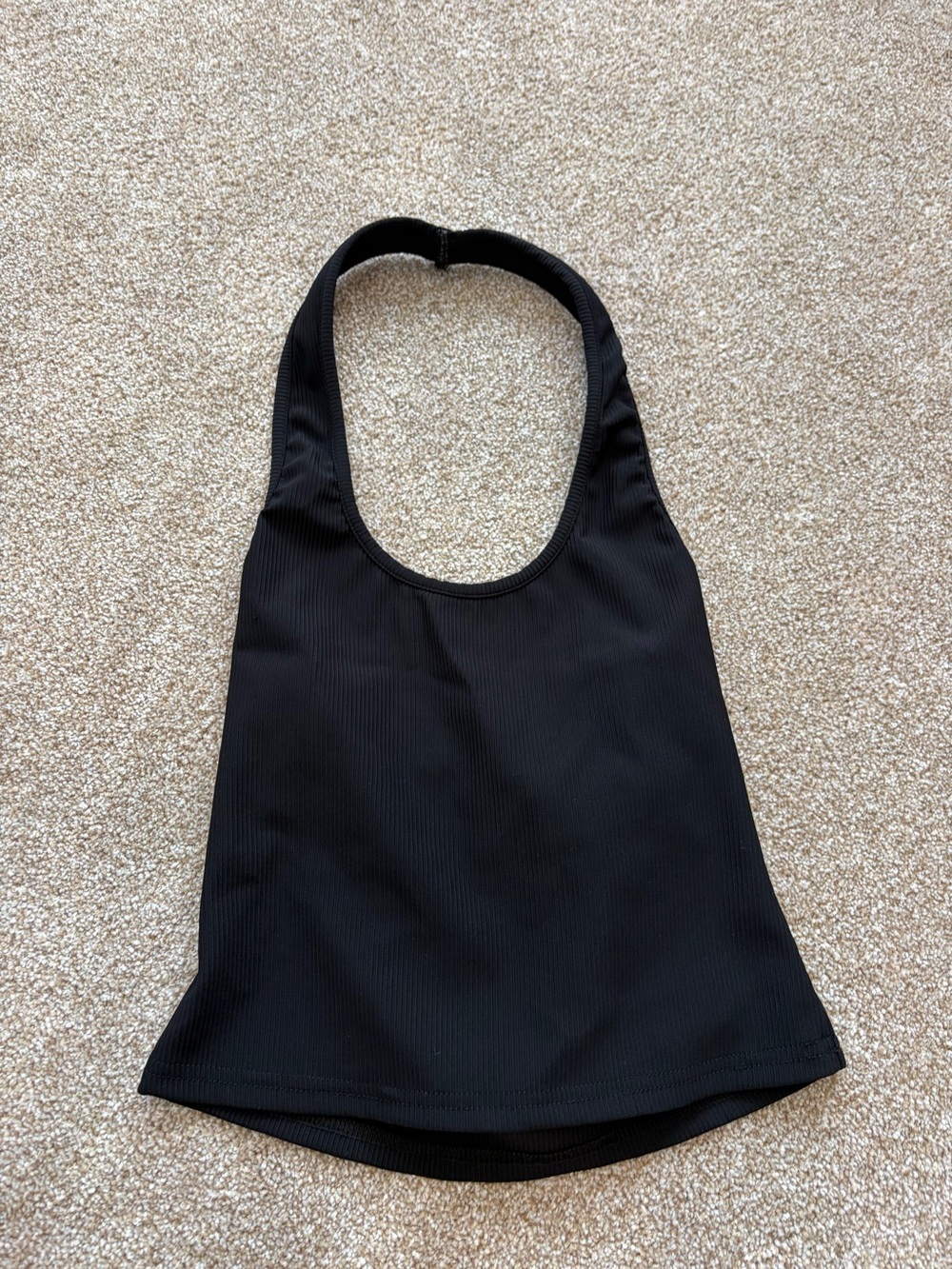 Edikted Black Ribbed Halter Tank Top